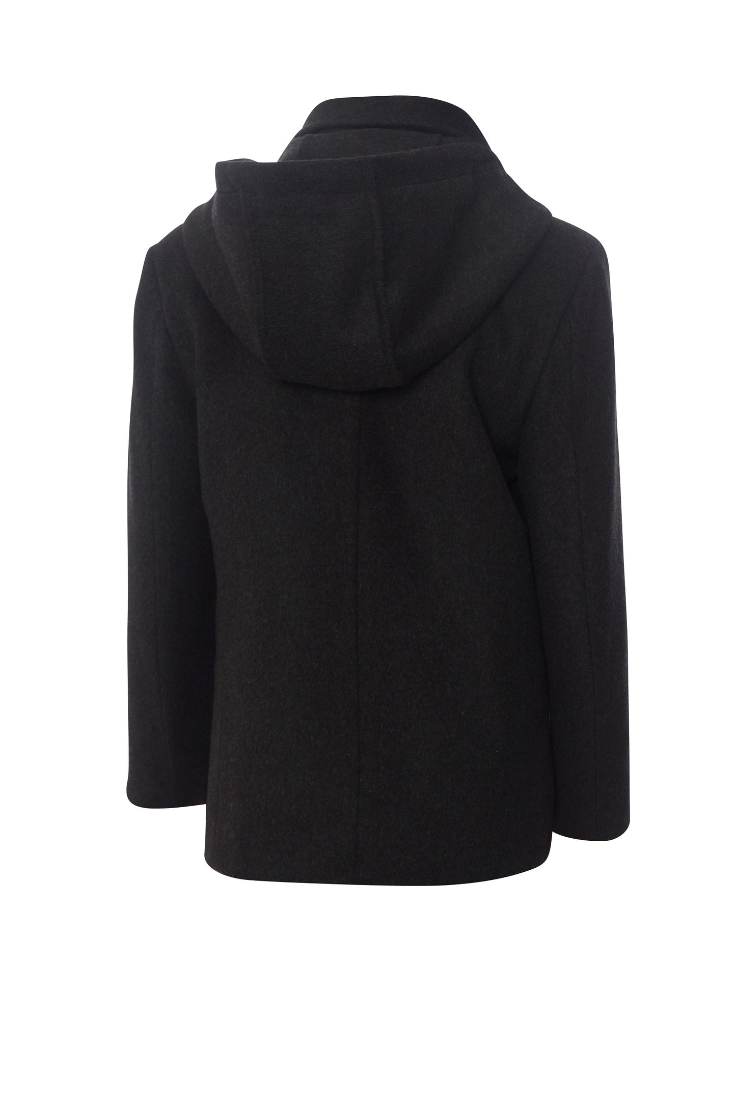 Boys Short Wool Dark Gray Coat