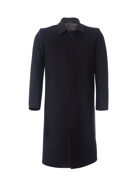 Boys Long Black Wool Coat